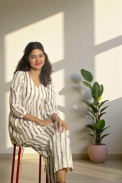 Ivira – Ivory Stripes Coord Set