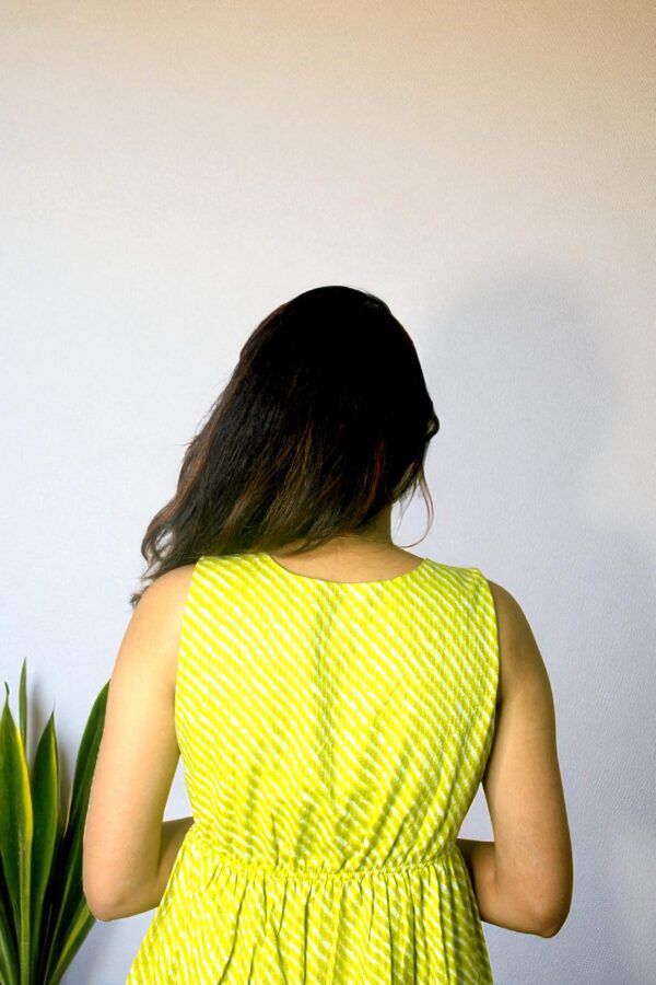 Liora - Lime Stripe Tiered Midi Dress - Image 3