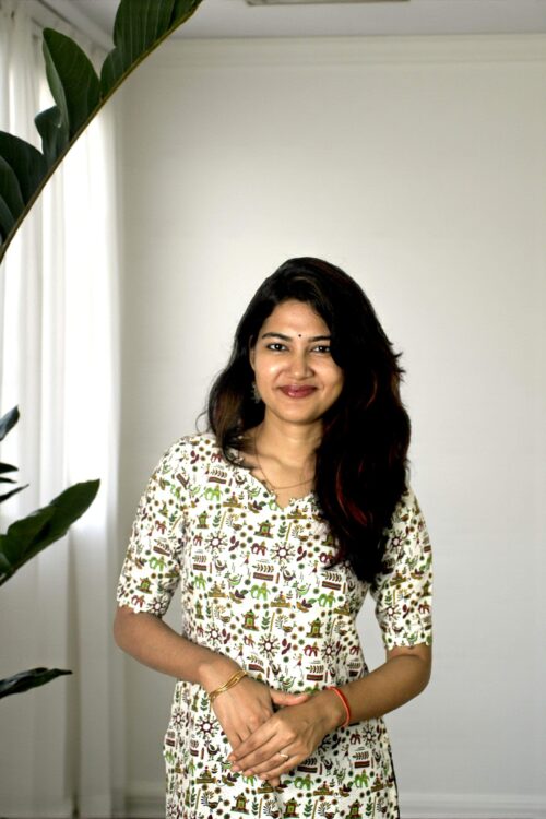 Grivara – White Tribal Border Long Kurta