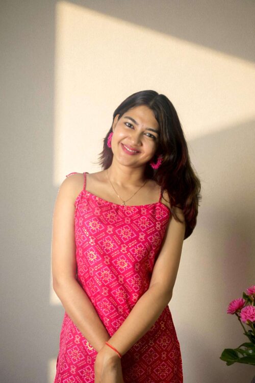 Zyra – Pink Geometric Motif Kurta Top