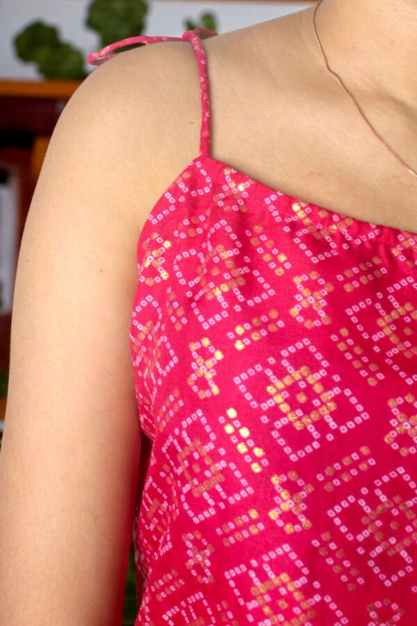 Zyra - Pink Geometric Motif Kurta Top - Image 5