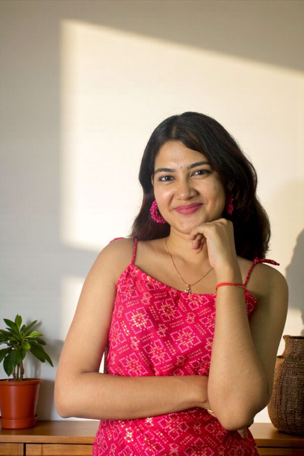Zyra - Pink Geometric Motif Kurta Top - Image 2