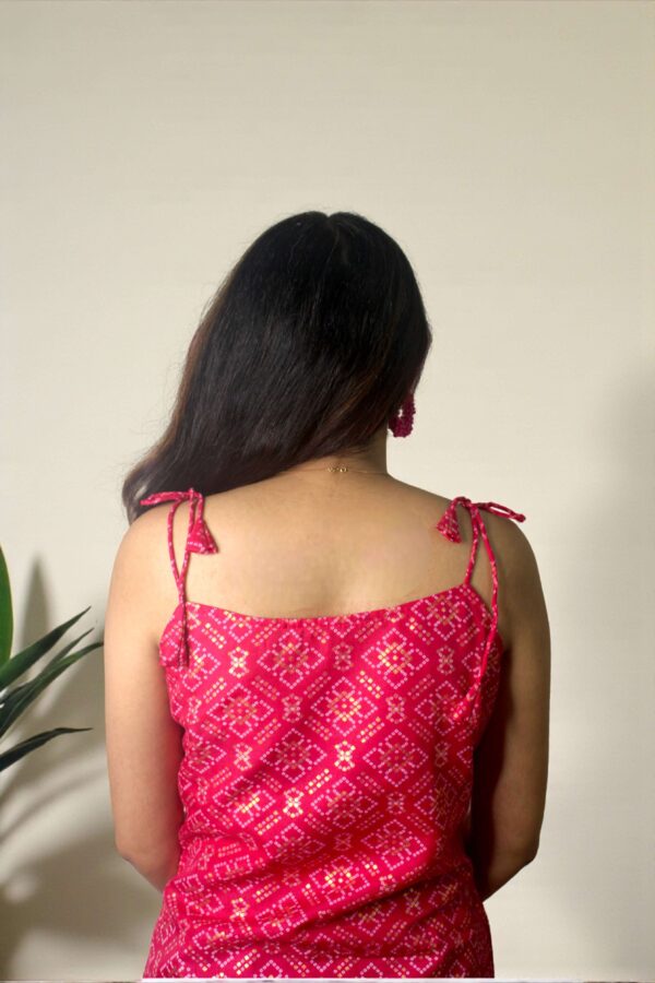 Zyra - Pink Geometric Motif Kurta Top - Image 3