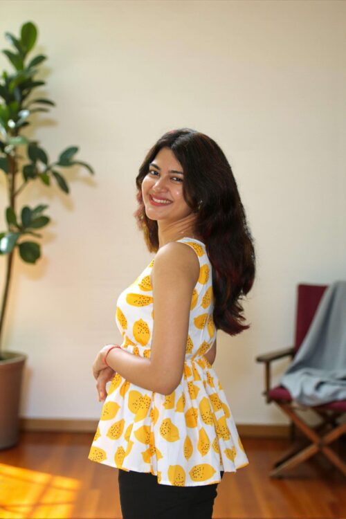 Citrina – Lemon Print Peplum Kurta Top
