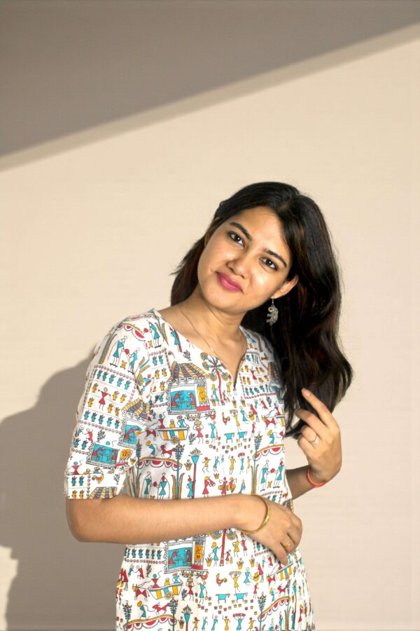 Gramina - Village Life Print Kurta Top - Image 3