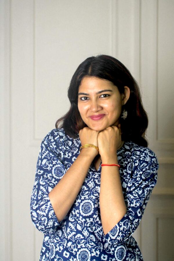 Indirae Navy Ethnic Motif Kurta Top - Image 3