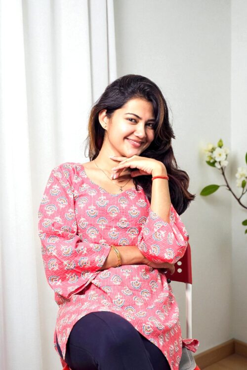 Niraya – Pink Katha Cotton Top