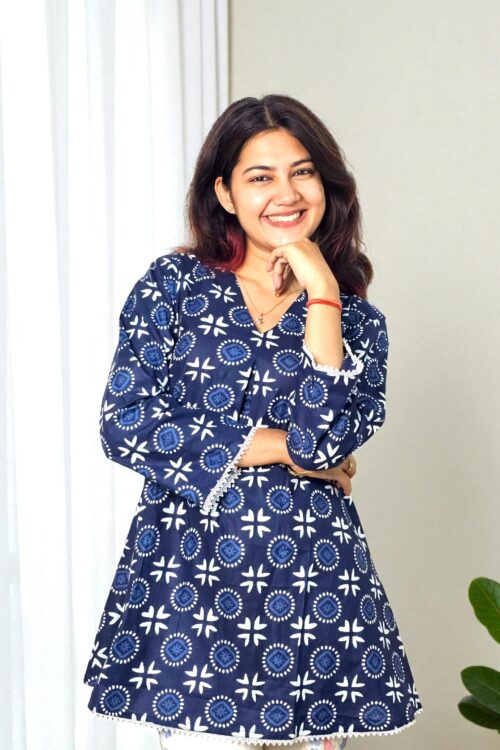 Saiyaara – Premium Indigo Cotton Kurta Top