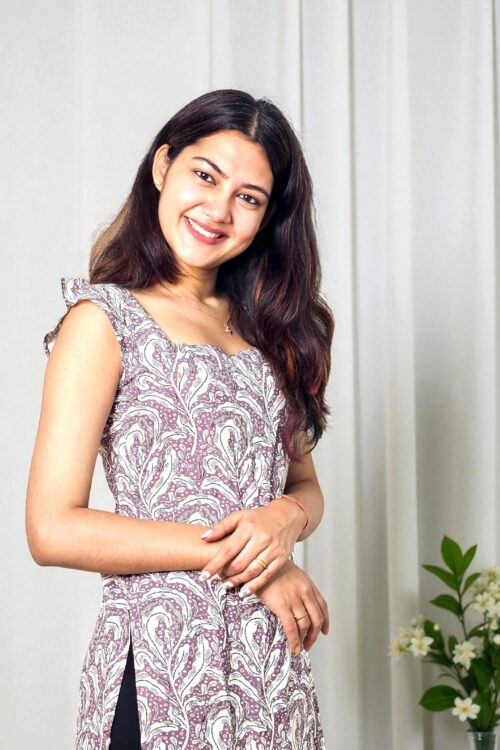 Aarvya – Mauve Reyon Cotton Kurti