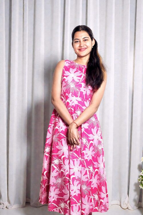 Zivara – Rose Pink Floral Anarkali Co-ord Set