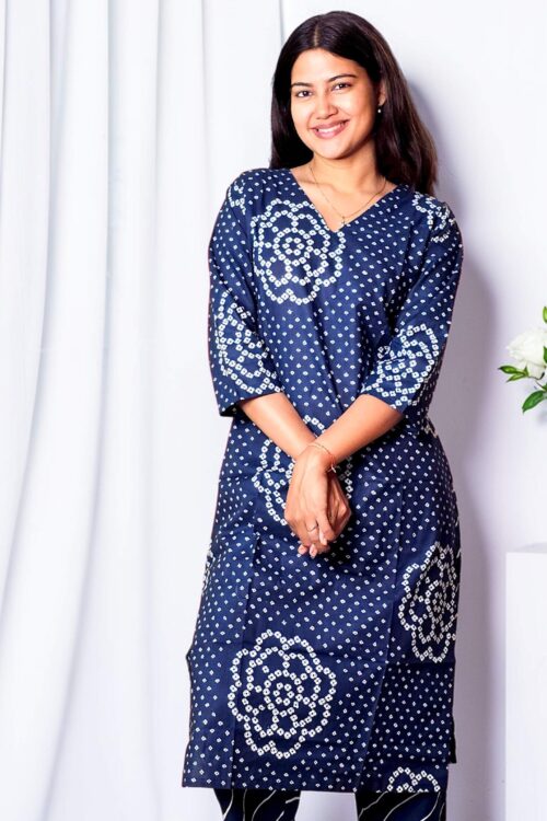 Niravya – Indigo Circle Print Co-ord Set