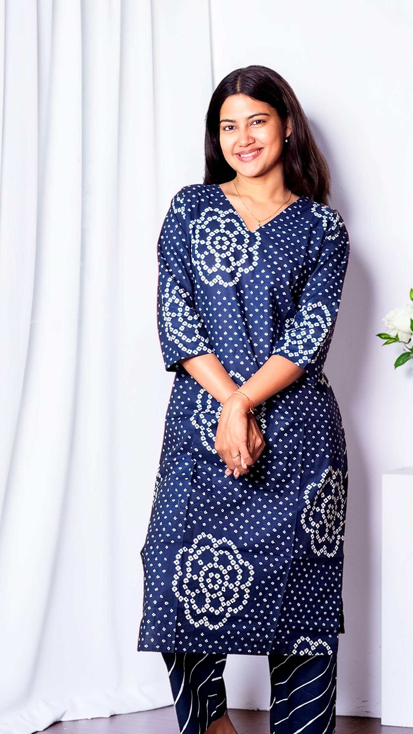 Niravya – Indigo Circle Print Co-ord Set