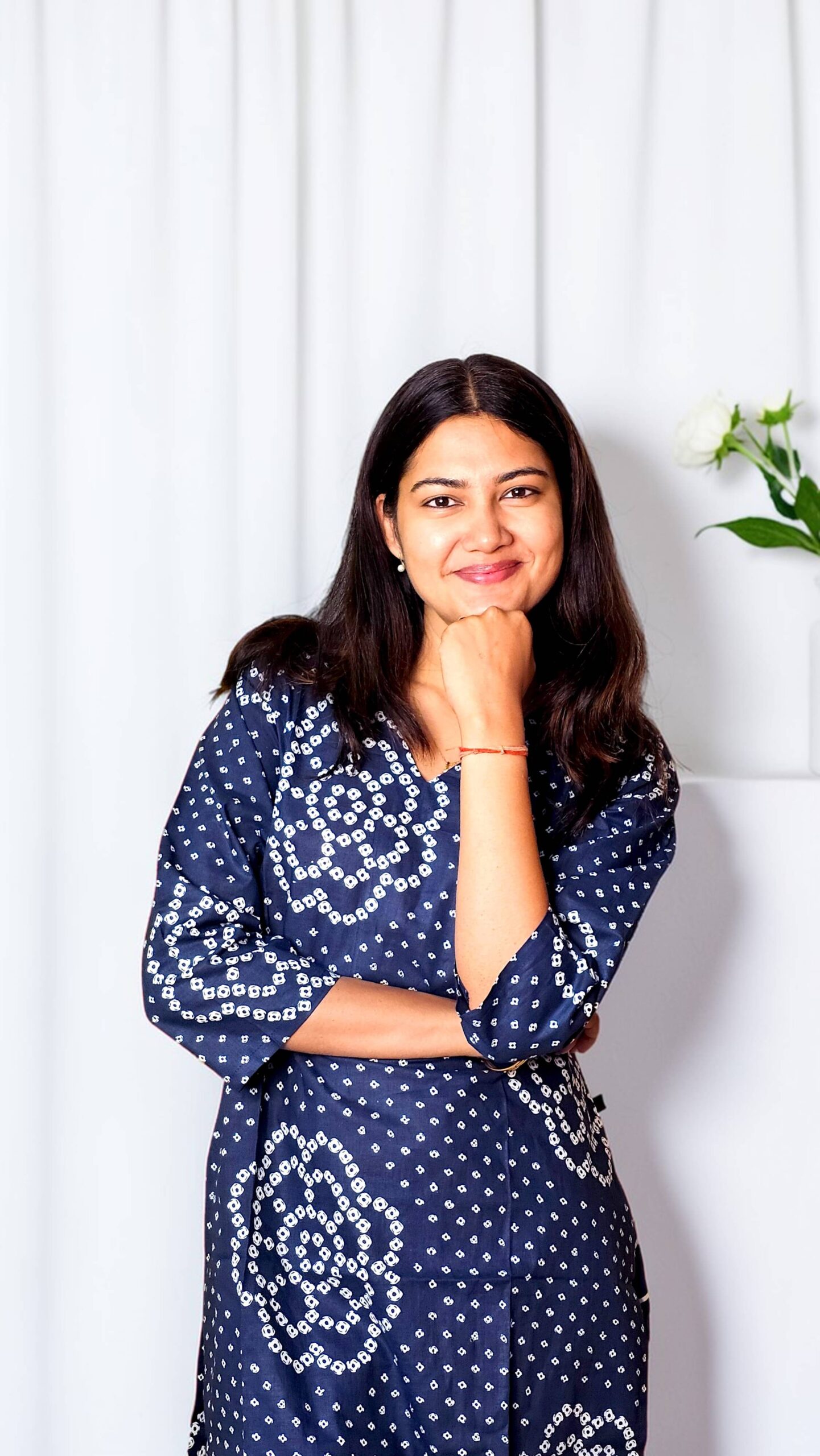 Niravya – Indigo Circle Print Co-ord Set - Image 2