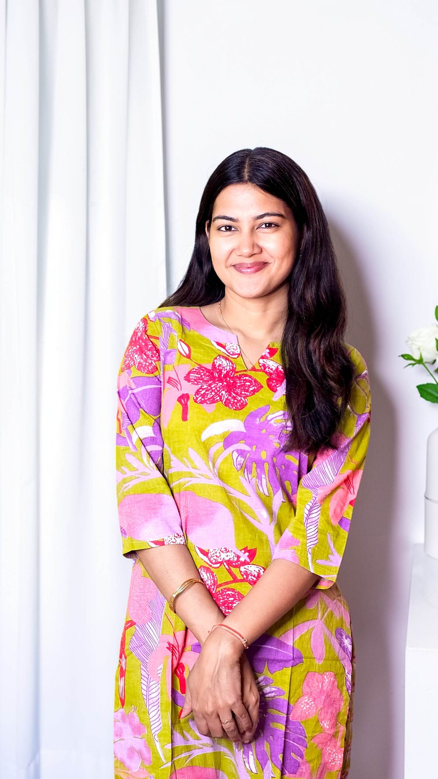 Kalvisha – Lime Bloom Premium Cotton Straight Co-ord Set - Image 3