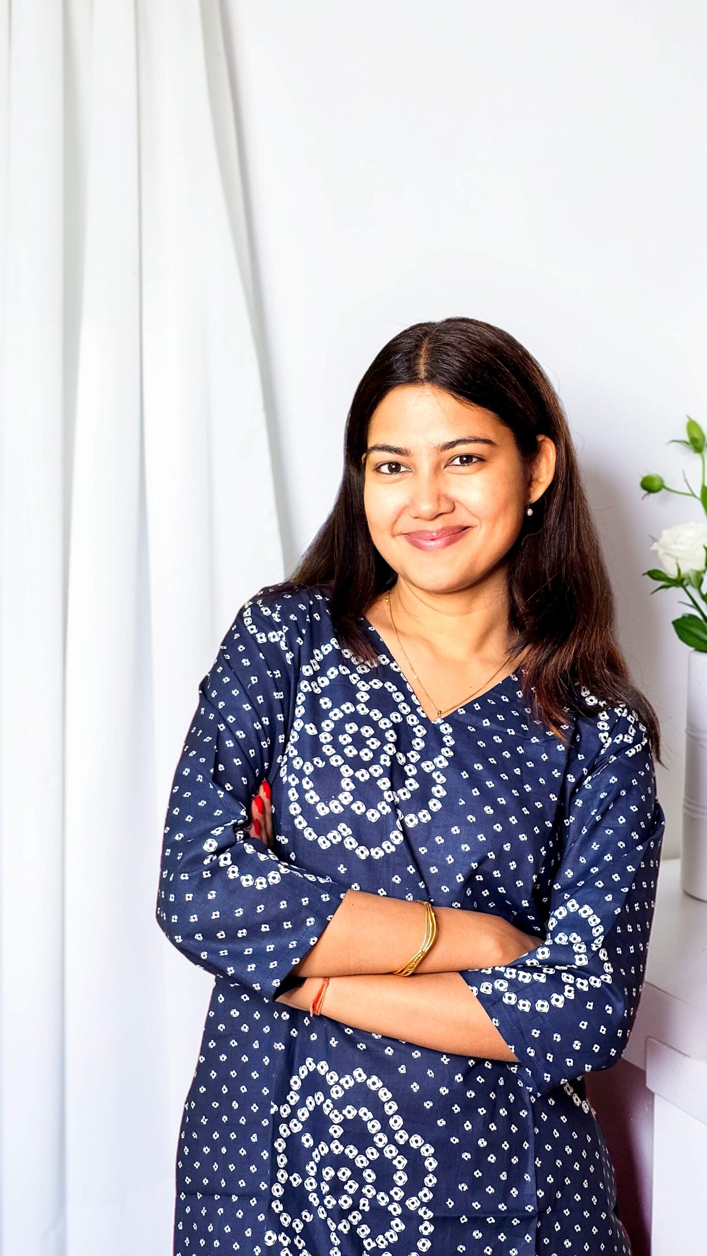 Niravya – Indigo Circle Print Co-ord Set - Image 3