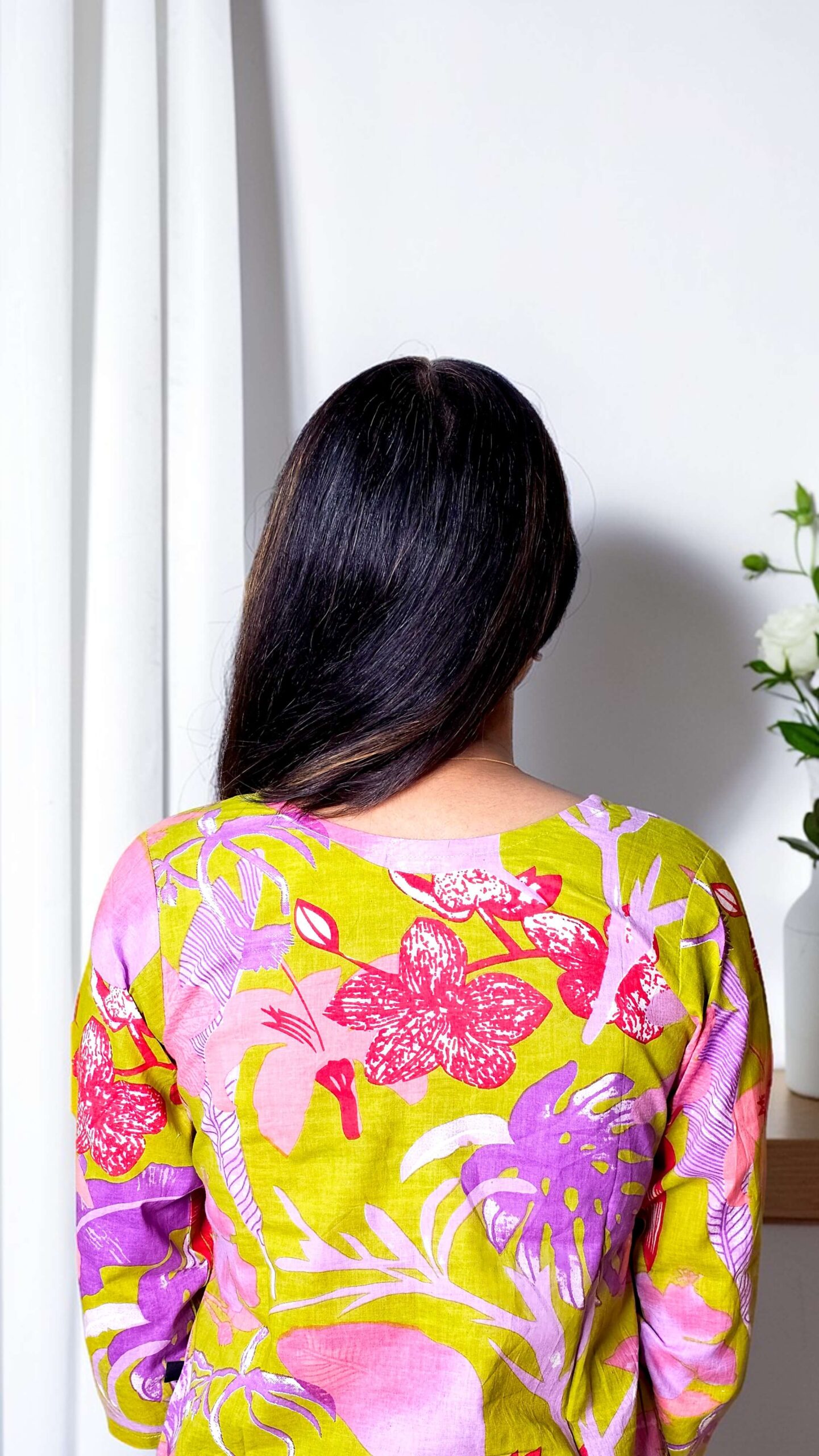 Kalvisha – Lime Bloom Premium Cotton Straight Co-ord Set - Image 4