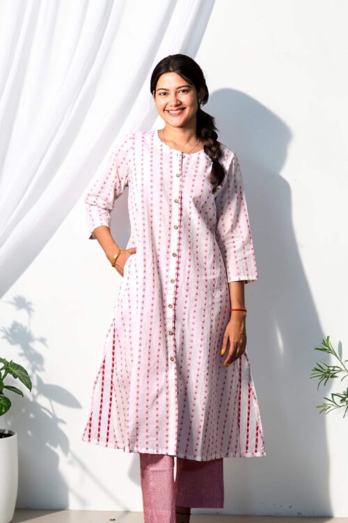 Riyana – Blush Ethnic Khadi Co-Ord Set