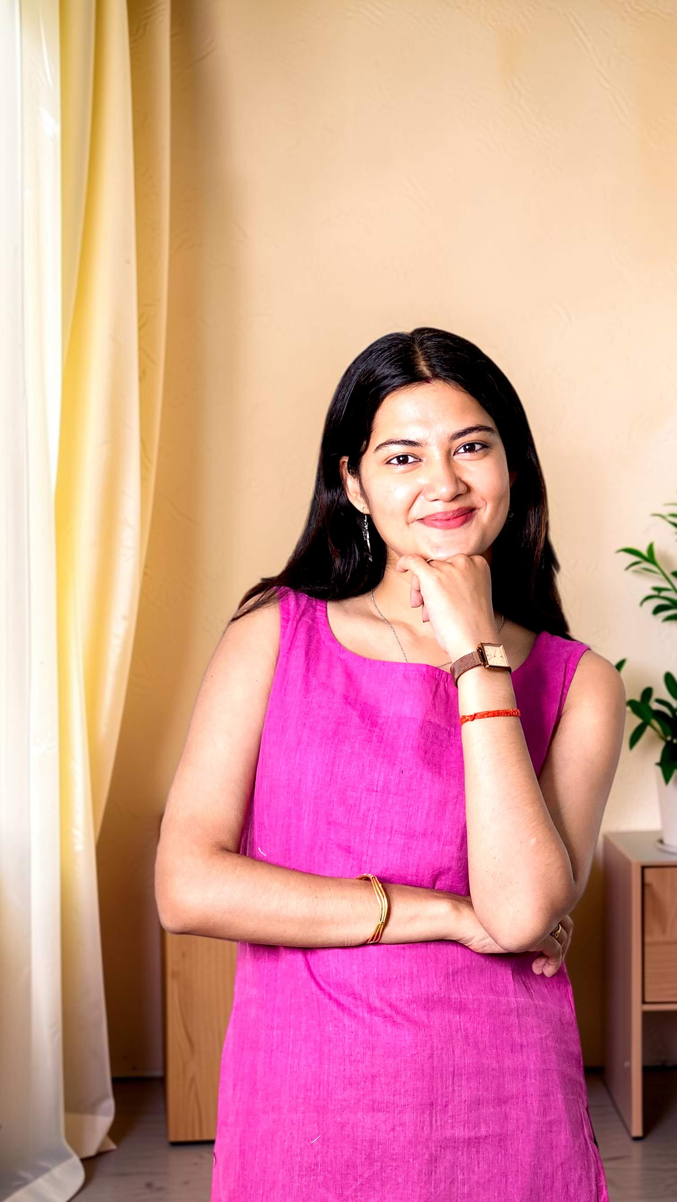 Aarini – Pink Khadi Sleeveless Kurta - Image 2