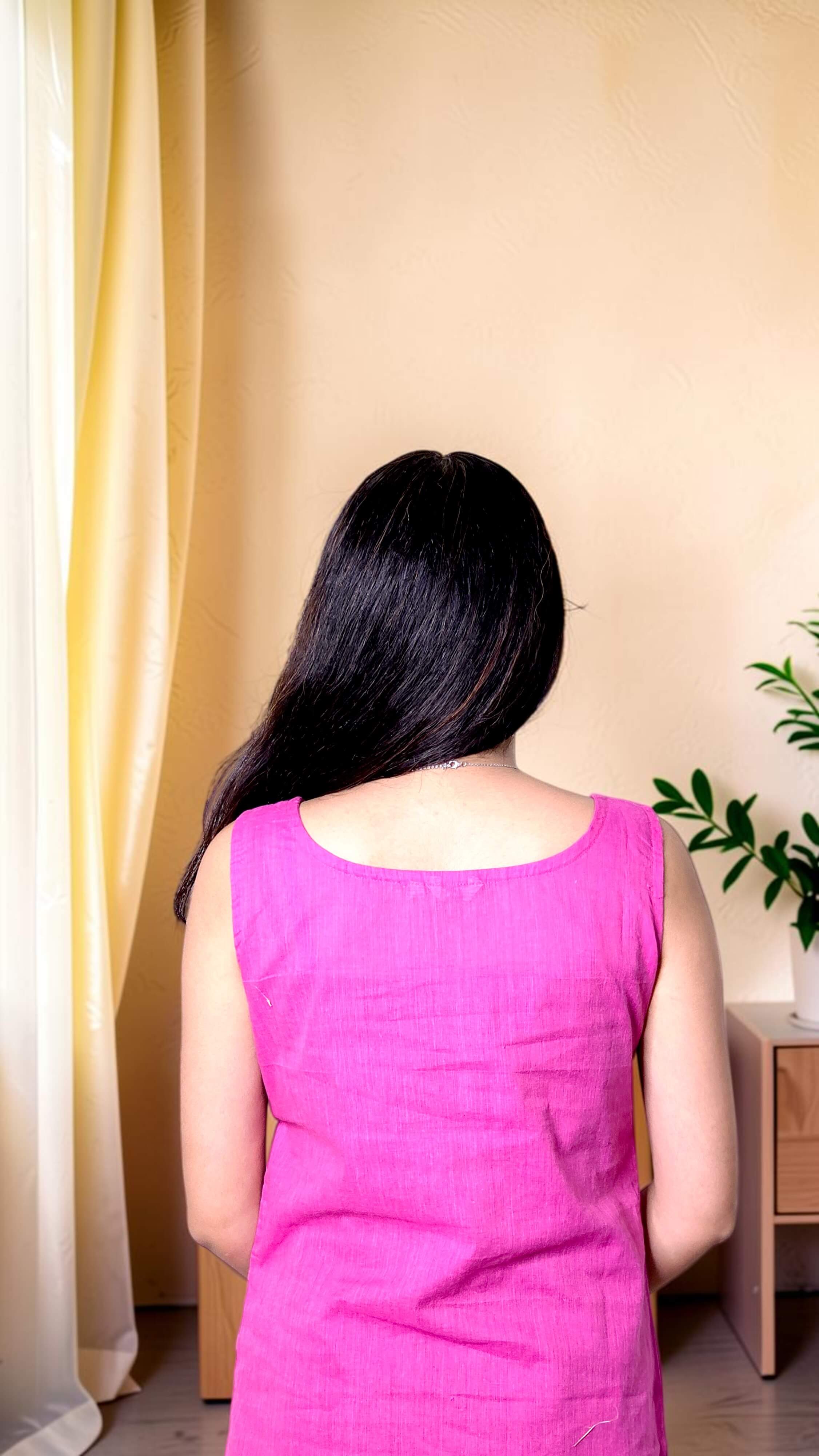Aarini – Pink Khadi Sleeveless Kurta - Image 4