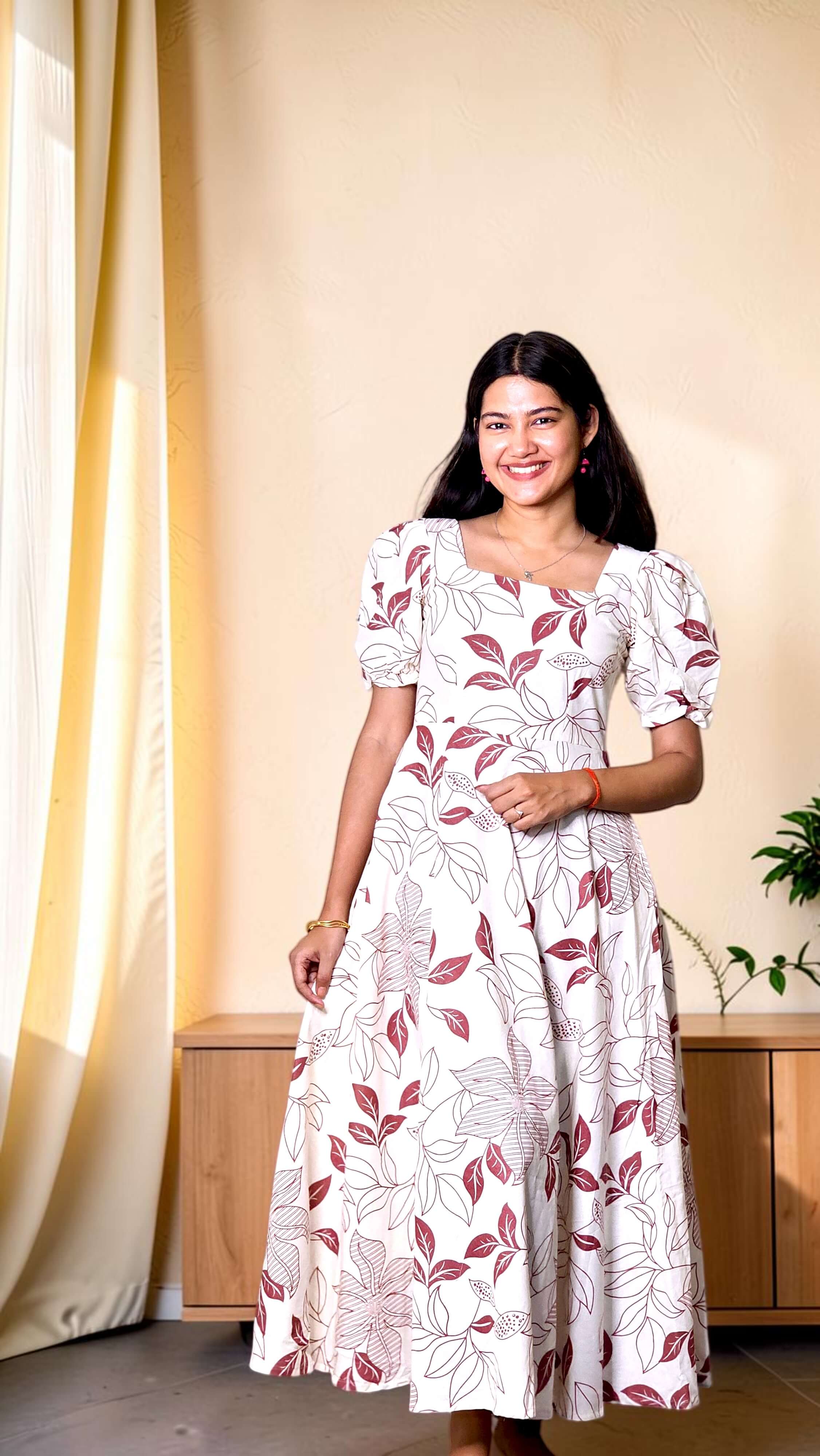 Arlina – Floral Premium Cotton Flared Dress - Image 5